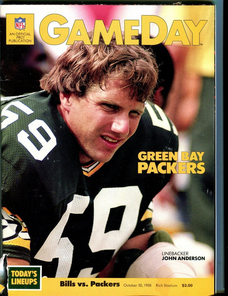 GameDay Magazine Bills vs. Packers 1988 John Anderson VG 053117nonjhe