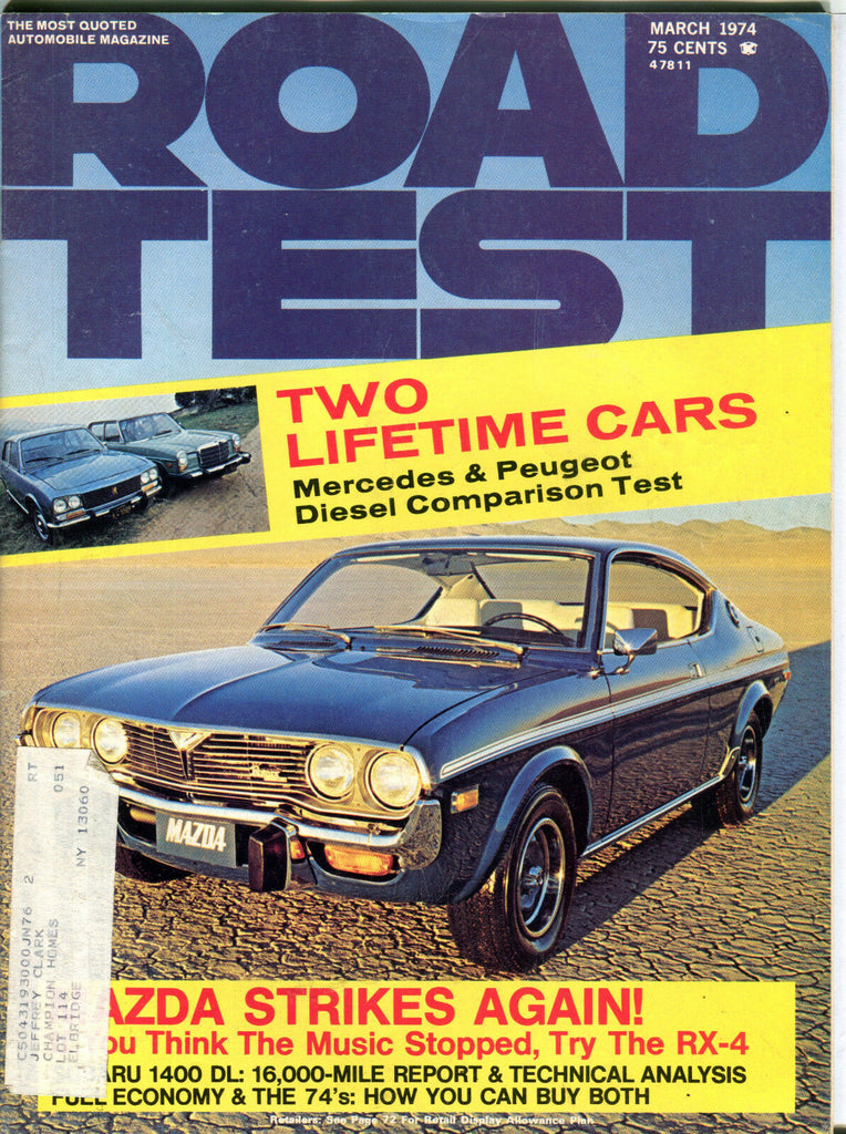 Road Test Magazine March 1974 Mercedes & Peugeot VGEX 082516jhe