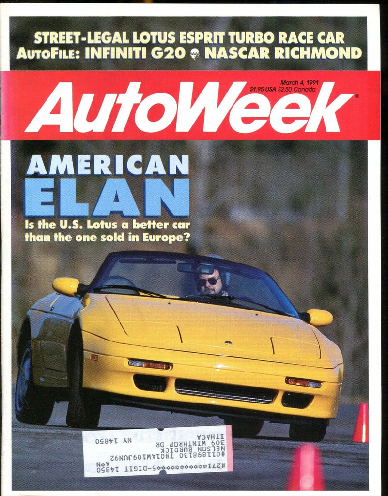AutoWeek Magazine March 4 1991 U.S. Lotus EX w/ML 022717nonjhe