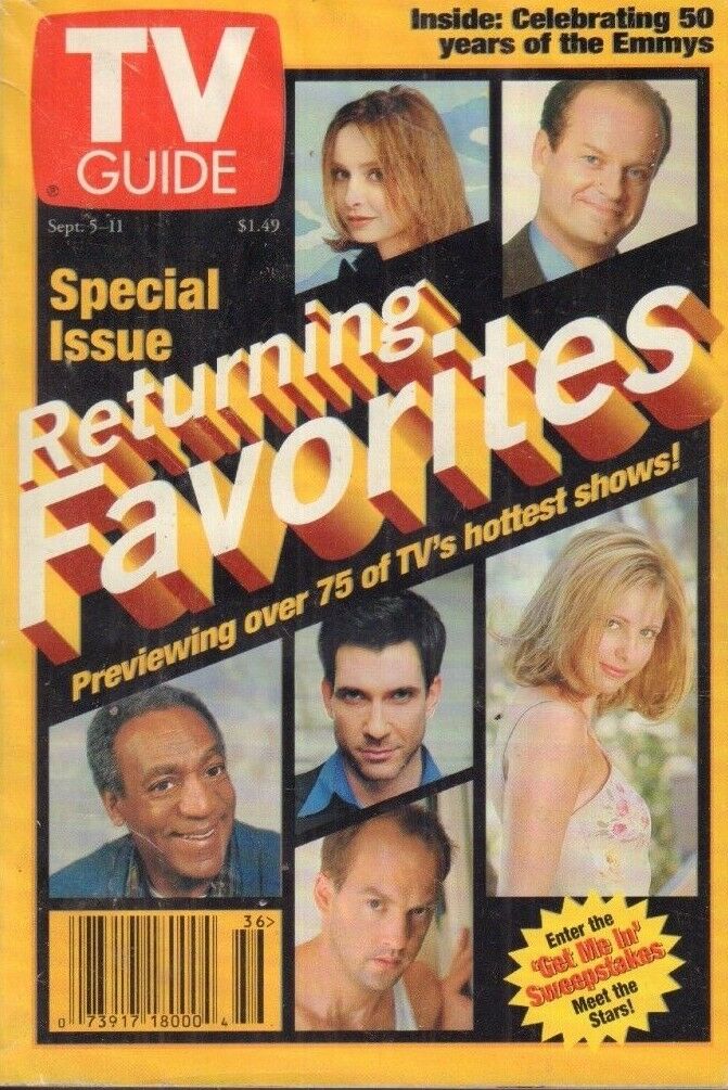 Tv Guide Magazine Frasier Bill Cosby September 11, 1998 022718nonr