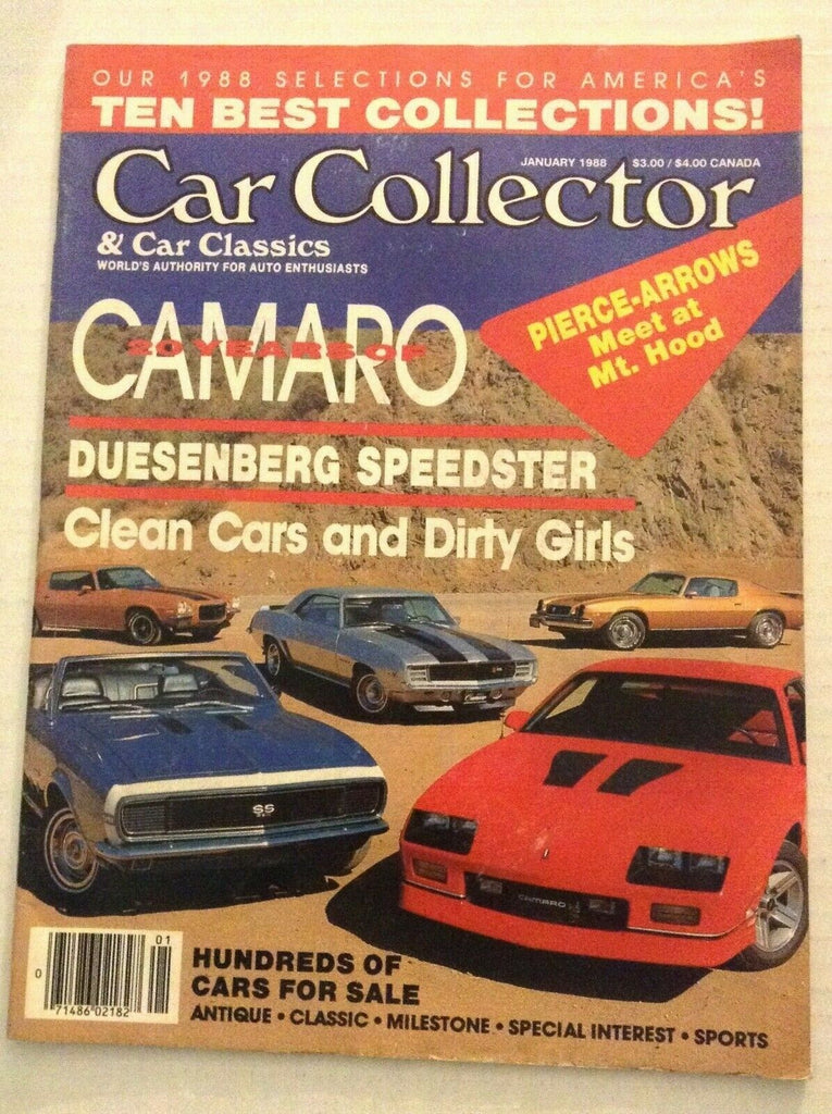 Car Collector Mag 20 Years Of Camaro Duesenberg January 1988 080819nonrh