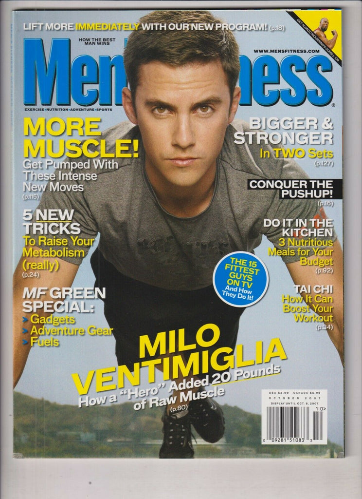 Men's Fitness Mag Milo Ventimigla How He added 20lbs October 2007 031220nonr