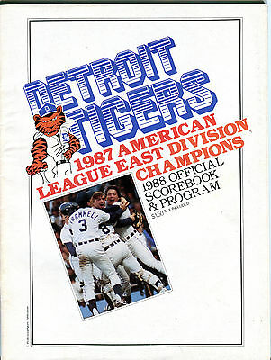 1988 Official Scorebook & Program Detroit Tigers vs. Angels EX 061616jhe