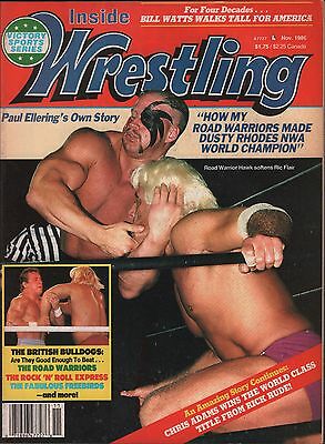 Inside Wrestling November 1986 Road Warrior Hawk,Bill Watts VG 012116DBE