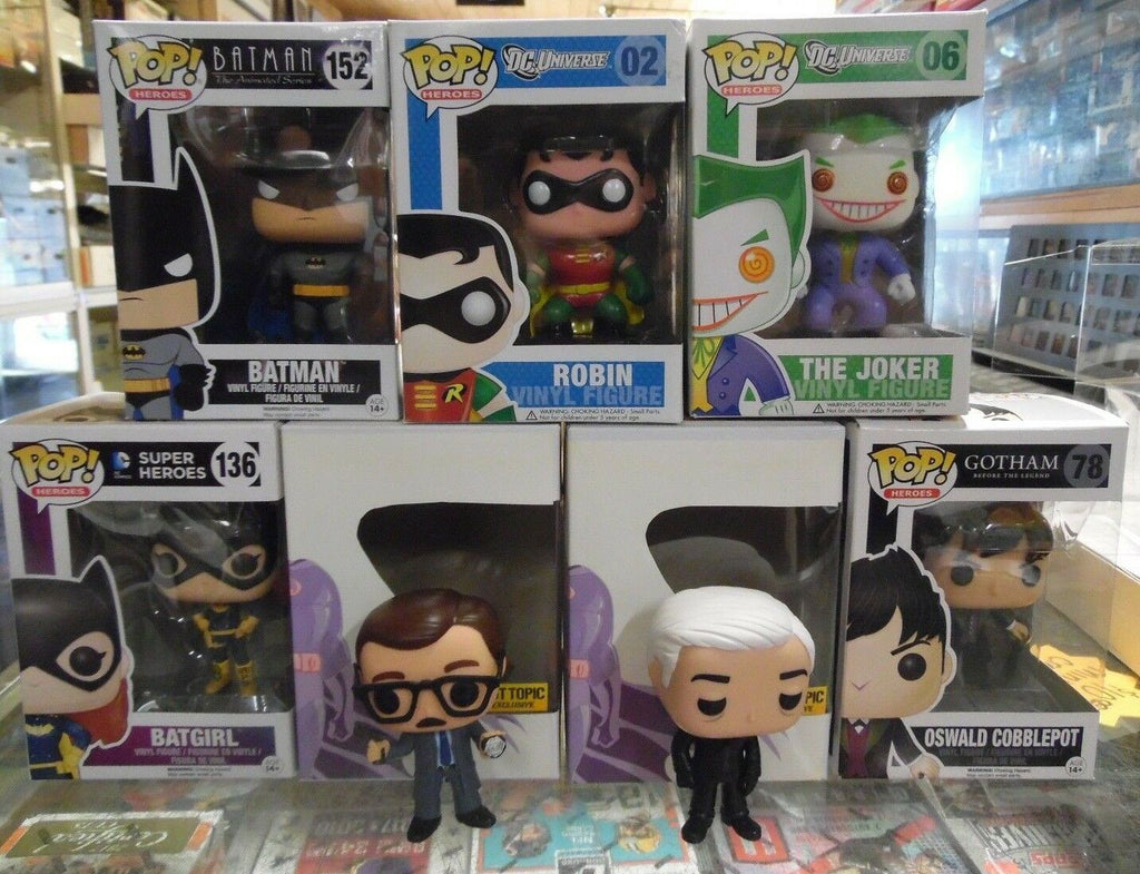 Unbranded Lot of 7 Batman Funko Figures with 2 Customs Jim Gordon and Alfred 011018DBT