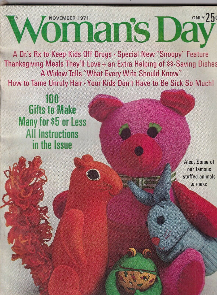 Woman's Day Mag Famous Stuffed Animals November 1971 090419nonr