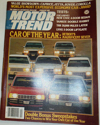 Motor Trend Magazine Civic 4 Door Sedan TR8 February 1981 NO ML 030215r