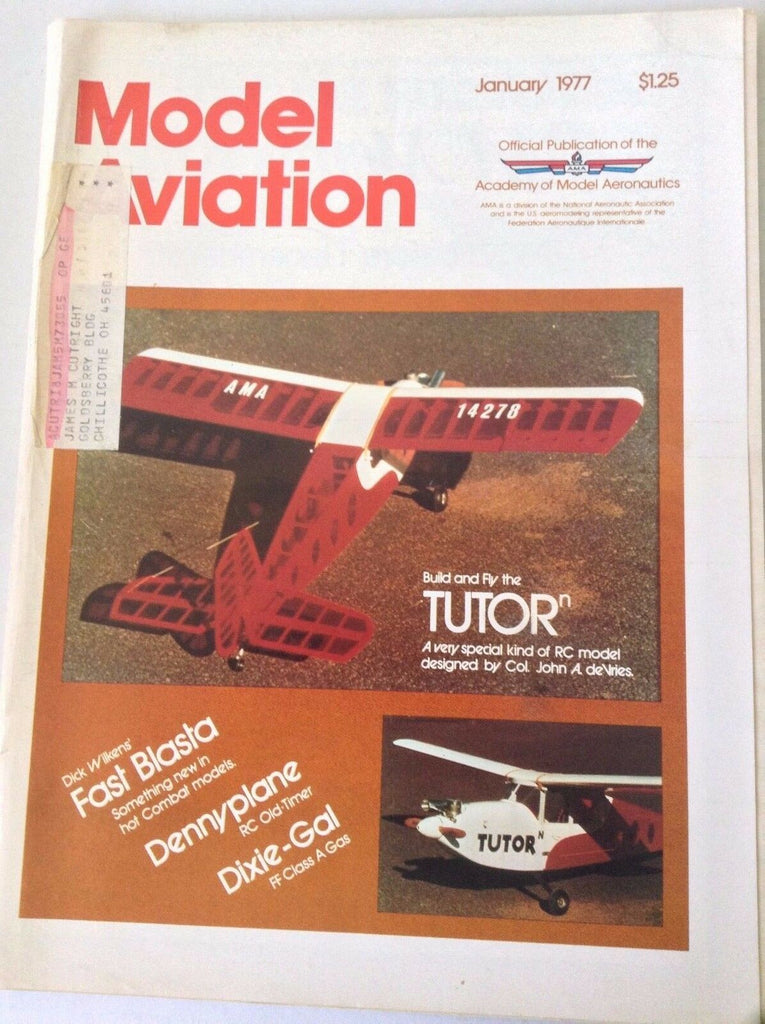 Model Aviation Magazine Build And Fly The Tutor January 1977 041817nonrh