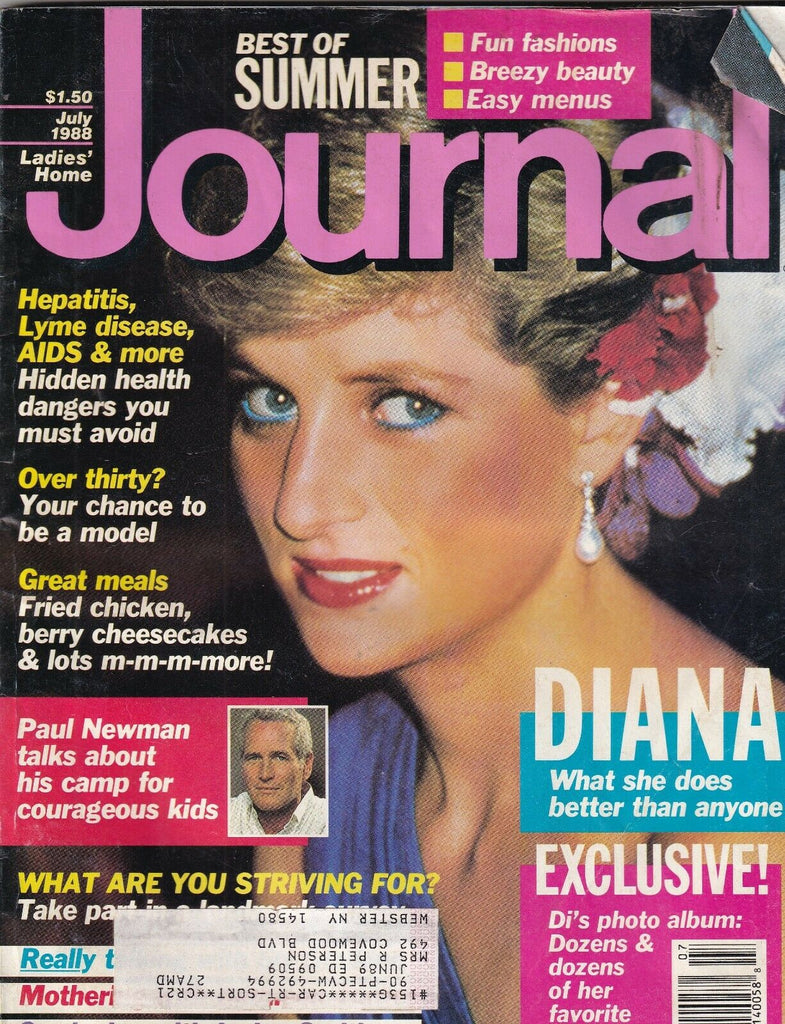 Ladies' Home Journal Mag Princess Diana Paul Newman July 1988 092419nonr