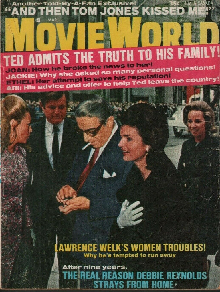 Movie World March 1970 Jackie Kennedy Onassis Joan Ethel Ari 062019AME2