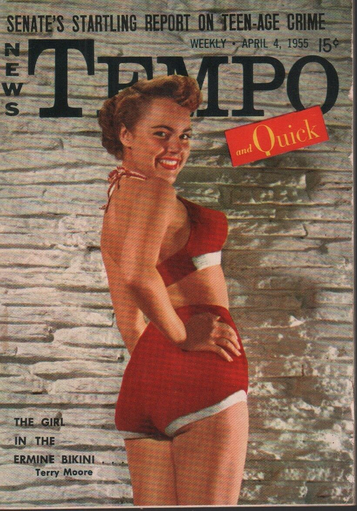 News Tempo and Quick April 4 1955 Terry Moore Cheesecake Pin Up 092418ame