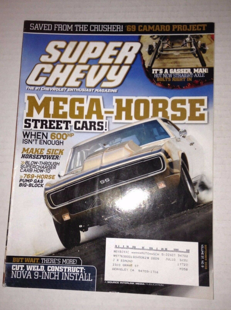 Super Chevy Magazine Mega Horse Street Cars September 2008 030417NONRH
