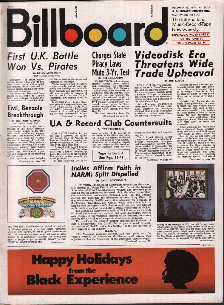 Billboard December 23 1972 Black Experience, Farm band 062817nonDBE