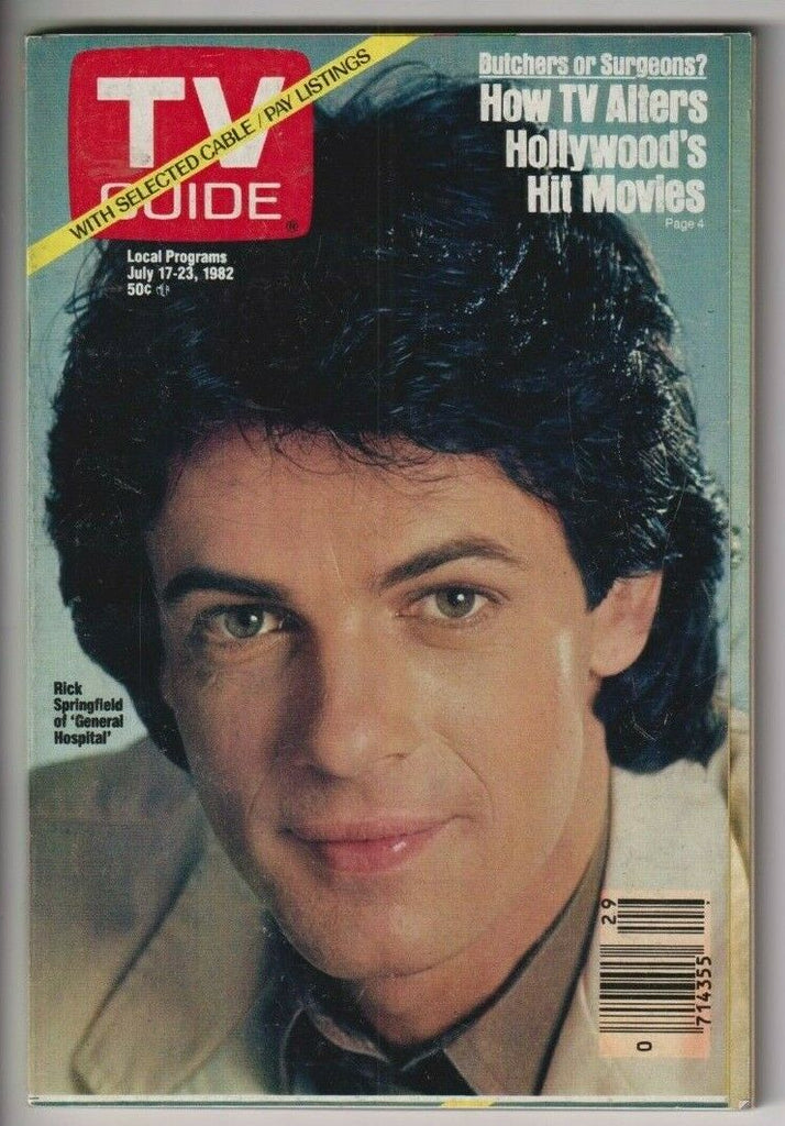 Tv Guide Mag Rick Springfield General Hospital July 17-23, 1982 110119nonr