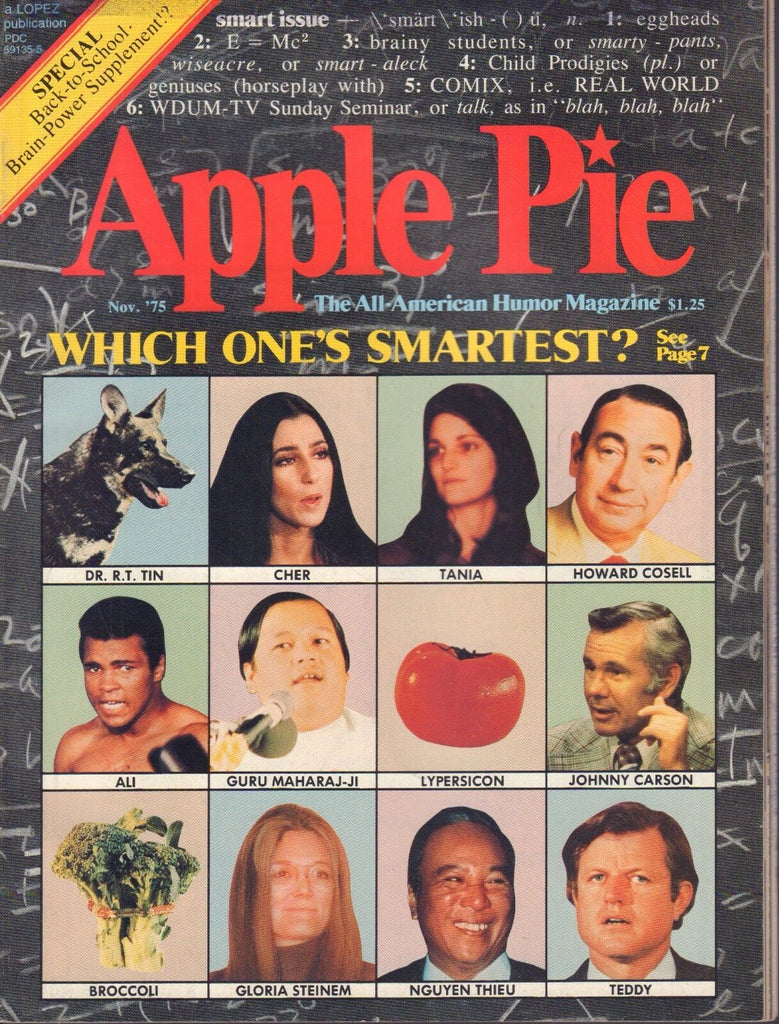 Apple pie November 1975 Muhammad Ali, Cher, Johnny Carson, Broccoli 090217nonDBE