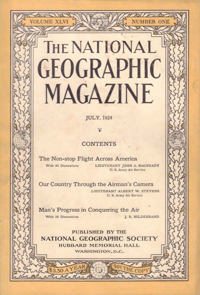 National Geographic July 1924 The Non-Stop Flight Across America 020717DBE