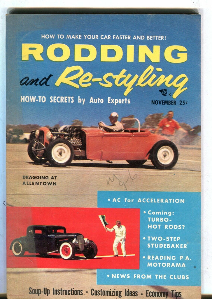 Rodding And Re-styling Magazine November 1955 Dragging VG No ML 040717nonjhe