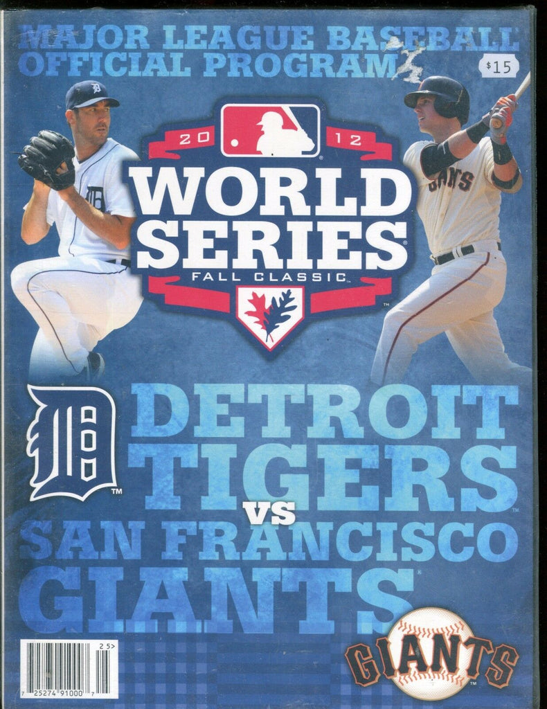 2012 World Series Baseball Program Tigers Giants EX 010617jhe