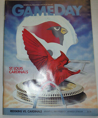 Gameday Magazine St.Louis Cardinals Vs Redskins January 1983 122214R