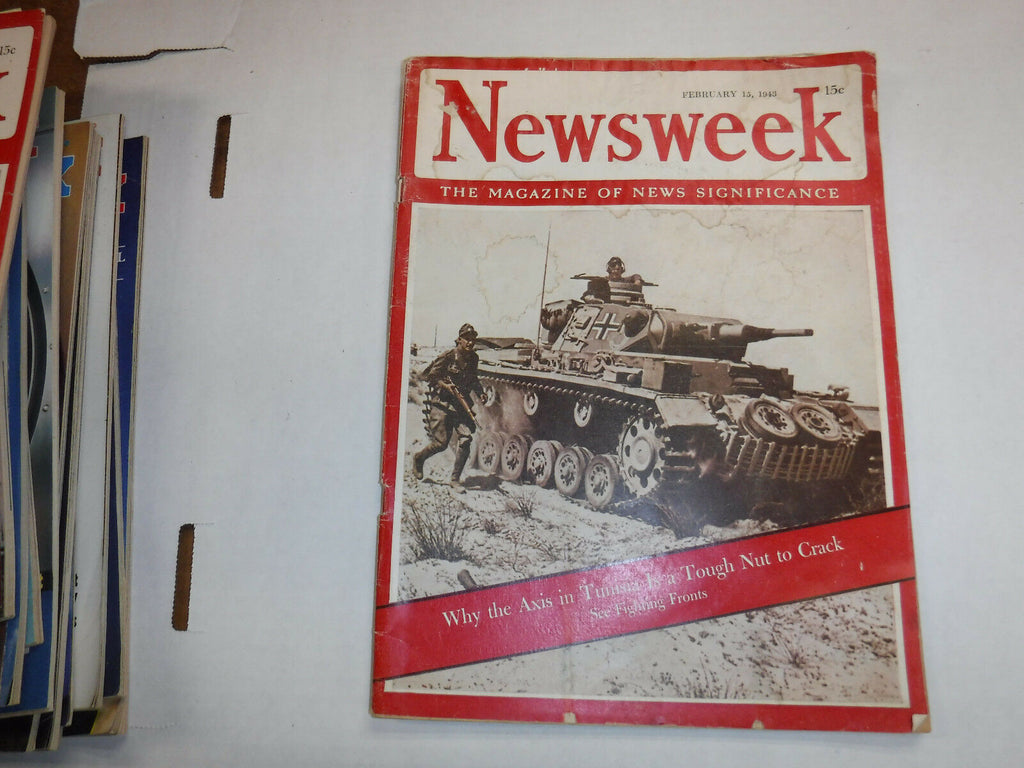Newsweek Magazine Axis In Tunisia Is A Tough Nut February 1943 VINTAGE 093016R