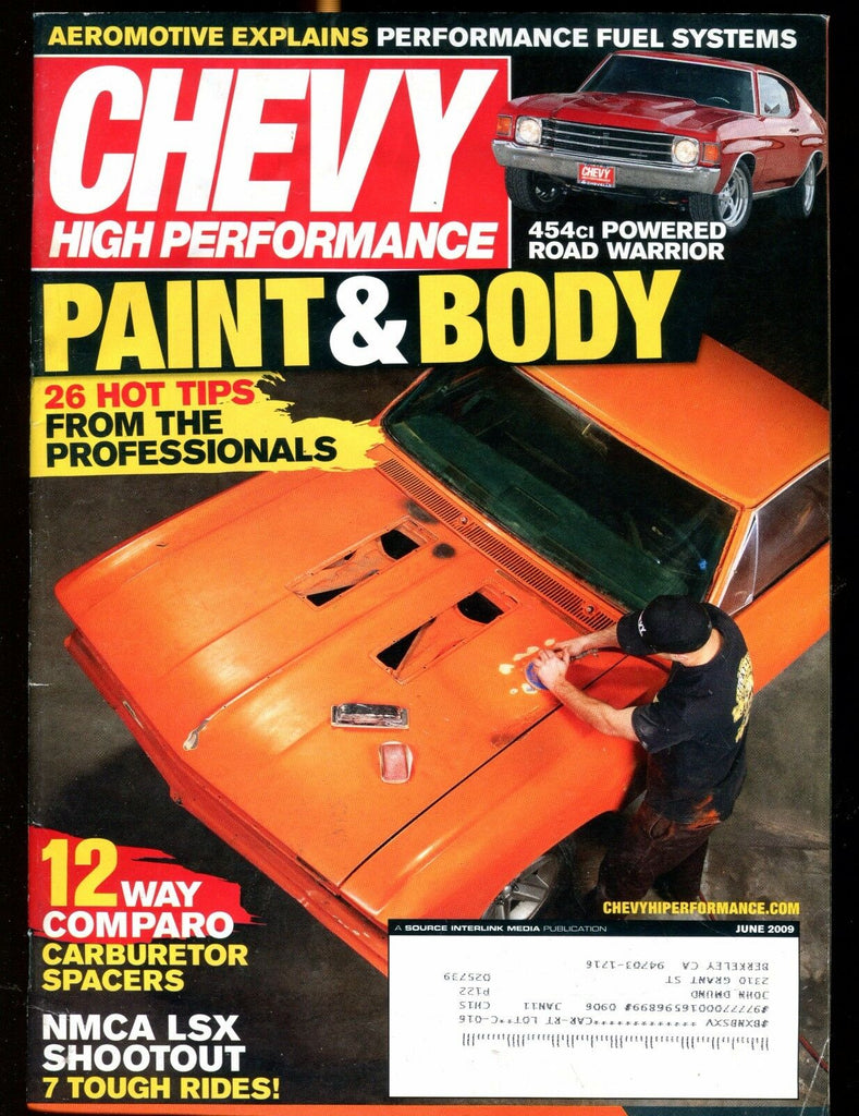 Chevy High Performance Magazine June 2009 Paint & Body EX w/ML 022717nonjhe