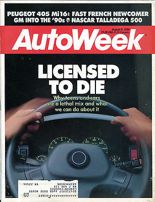 AutoWeek Magazine August 8 1988 NASCAR Talledega 500 Peugeot 405 EX 012816jhe
