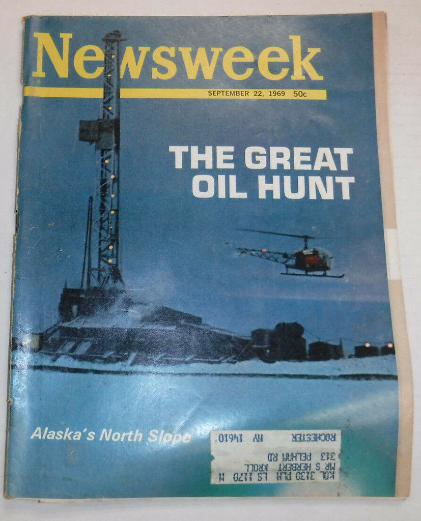 Newsweek Magazine The Great Oil Hunt September 1969 VINTAGE 093016R