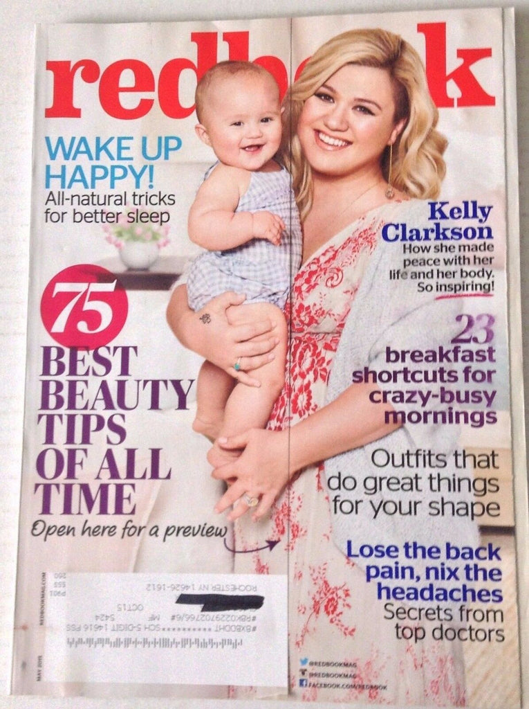 Redbook Magazine Kelly Clarkson Beauty Tips May 2015 042917nonrh2
