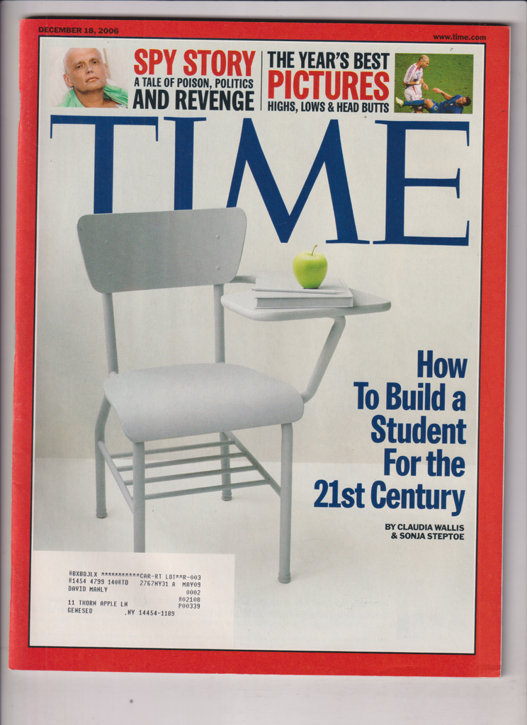 Time Magazine How To Build A Student December 18, 2006 012720nonr