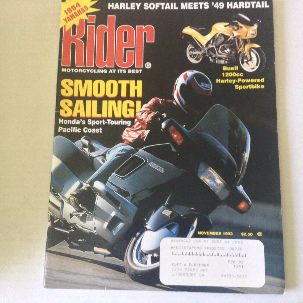 Rider Magazine Honda Sport Touring Pacific Coast November 1993 060117nonrh3