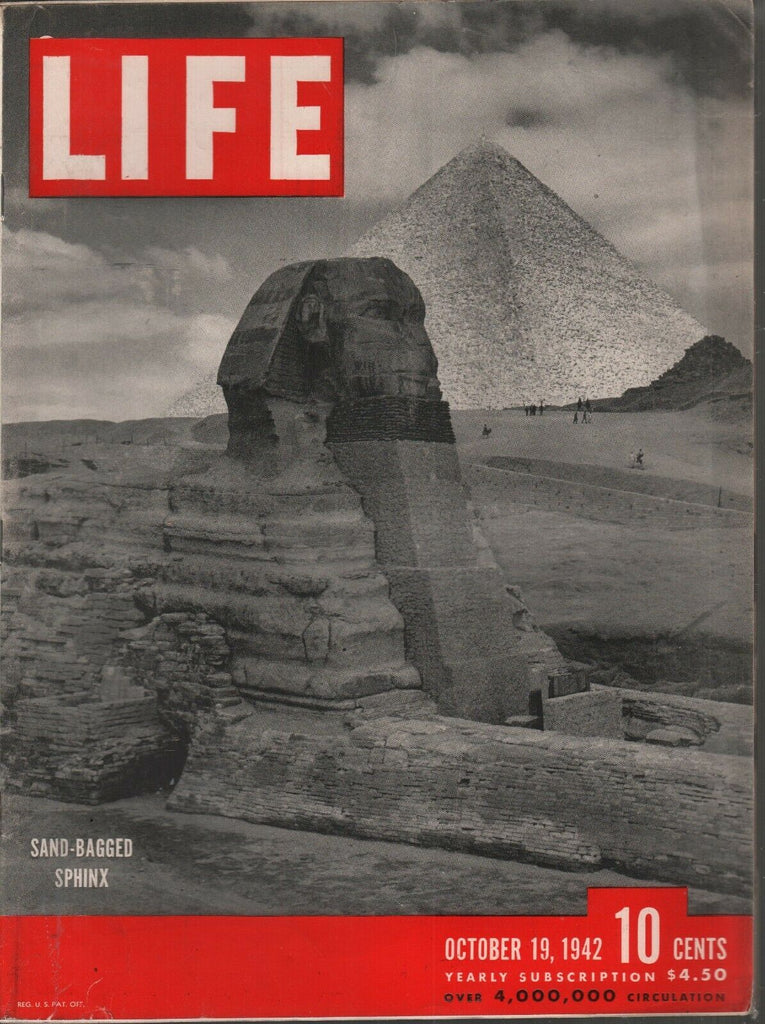 Life October 19 1942 Sand Bagged Sphinx Vintage WWII Ads 081919AME