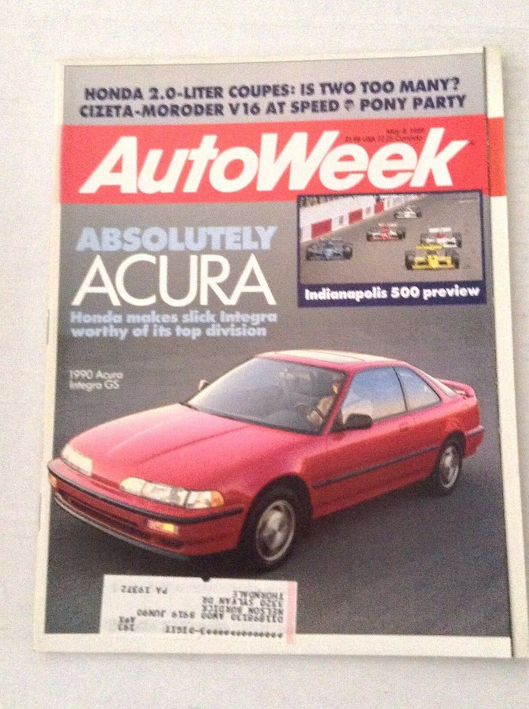 Autoweek Magazine 1990 AcuraIntegra GS May 6, 1989 020617RH