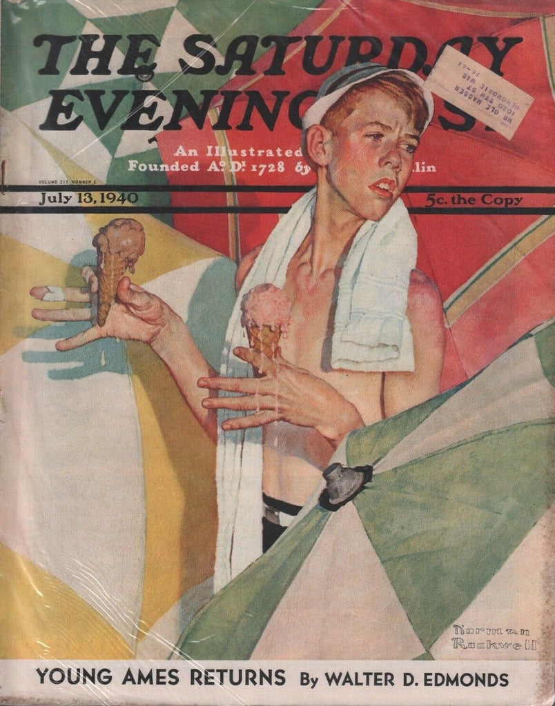 Saturday Evening Post July 13 1940 Norman Rockwell Walter D. Edmonds 061118DBE2