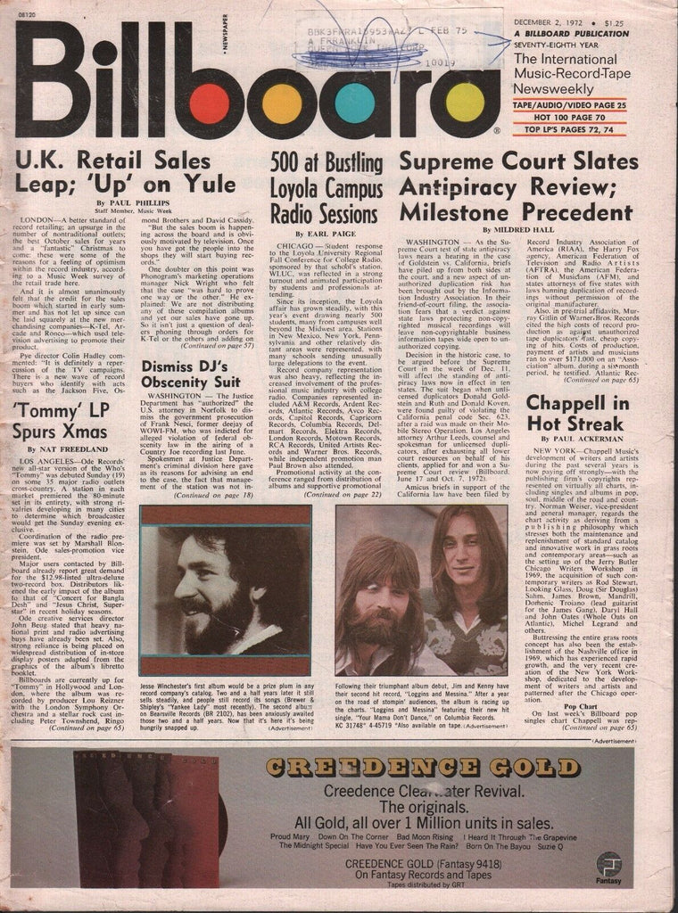 Billboard December 2 1972 Creedence Clearwater Revival 062817nonDBE