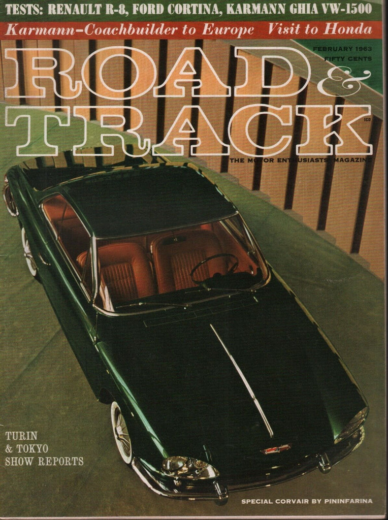Road & Track February 1963 Karmann Ghia VW-1500 Renault R-8 092518AME