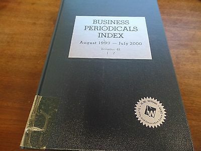 Business Periodicals Index #42 J-Z Aug 1999- July 2000 Ex-FAA Library 030716ame4