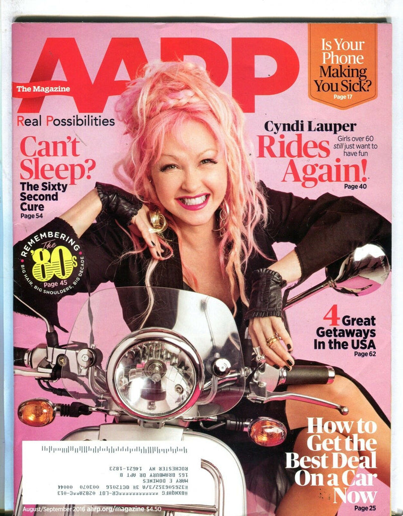 AARP Magazine August/September 2016 Cyndi Lauper EX w/ML 091916jhe