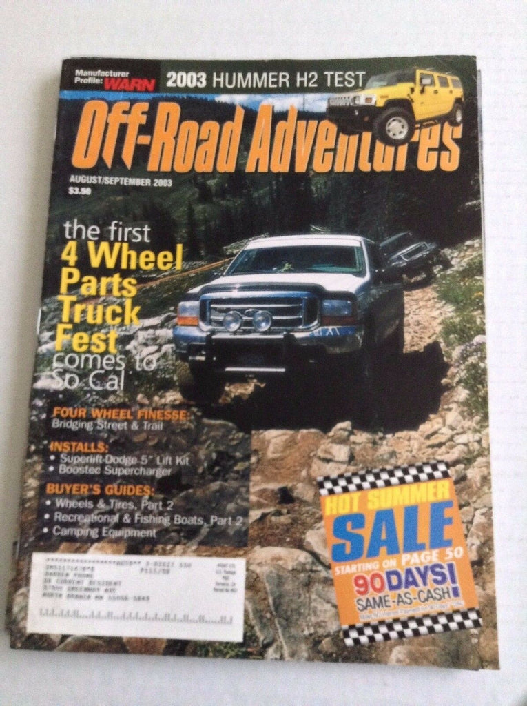 Off Road Adventures Magazine 4 Wheel Parts Truck Fest September 2003 032217NONRH