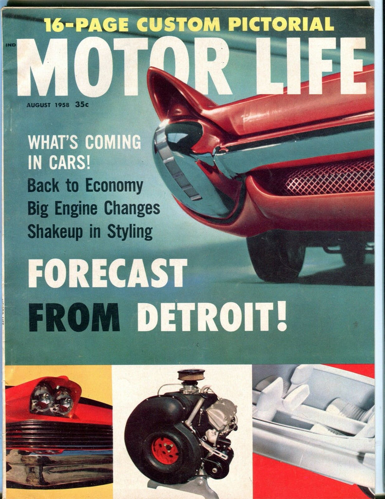 Motor Life Magazine August 1958 Detroit Forecast EX No ML 053017nonjhe