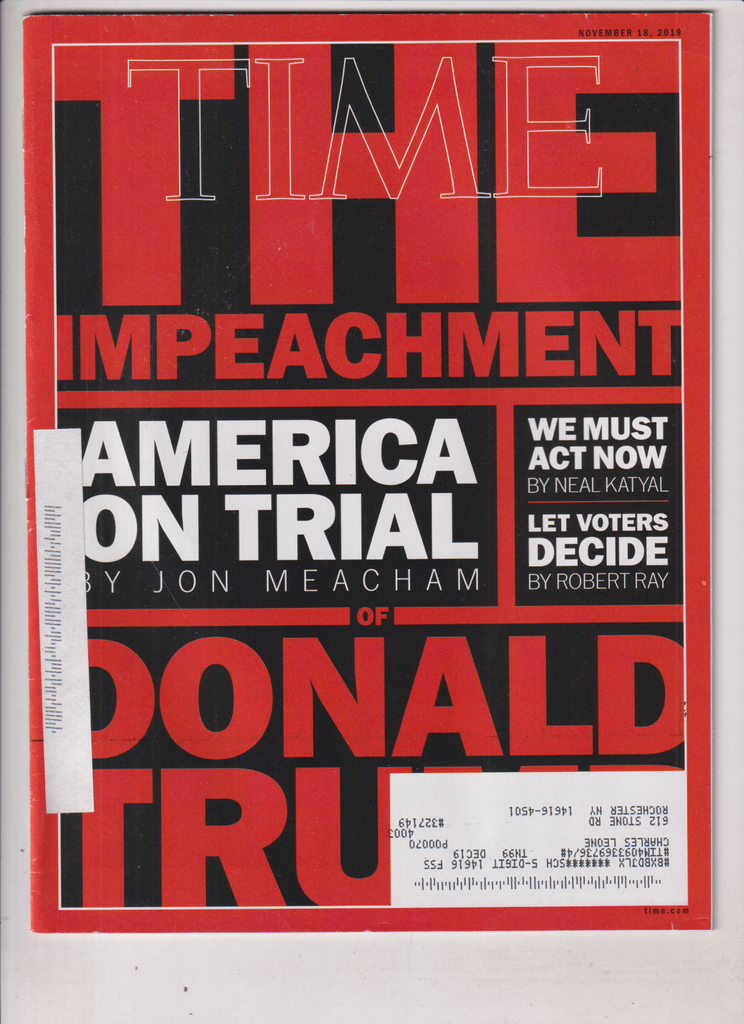 Time Magazine Donald Trump Impeachment November 18, 2019 012920nonr