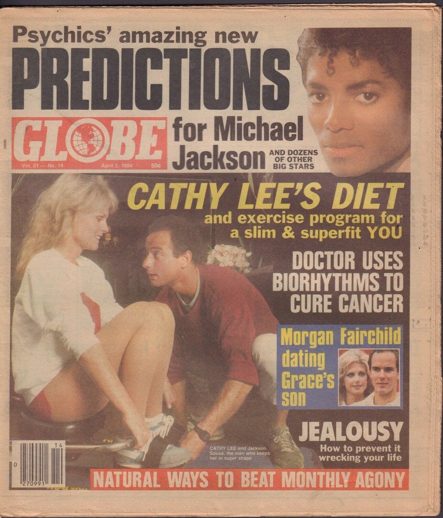 Globe April 3 1984 Michael Jackson, Cathy Lee, Morgan Fairchild 040617nonDBE2