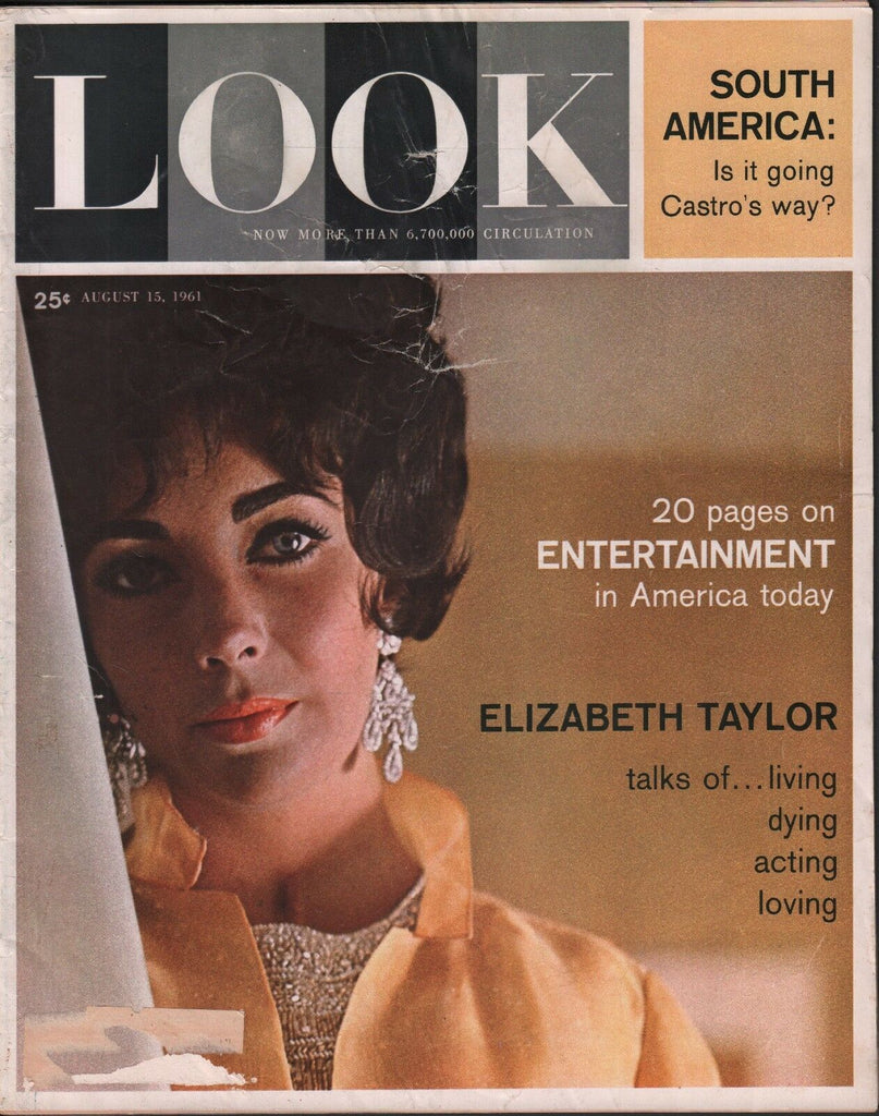 Look Magazine August 15 1961 Elizabeth Taylor Fidel Castro 052218DBE2