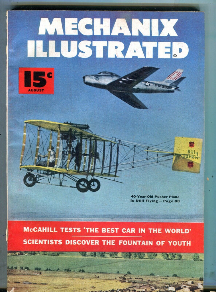 Mechanix Illustrated Magazine August 1952 Pusher Plane Tom McCahill 062217nonjhe