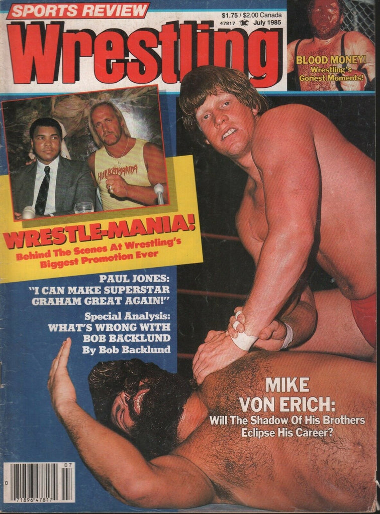 Sports Review Wrestling July 1985 Mike Von Erich Paul Jones 111418AME