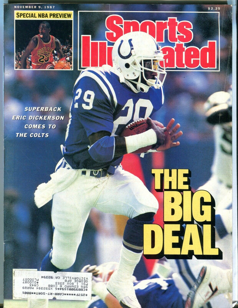 Sports Illustrated Magazine November 9 1987 Eric Dickerson EX w/ML 101316jhe