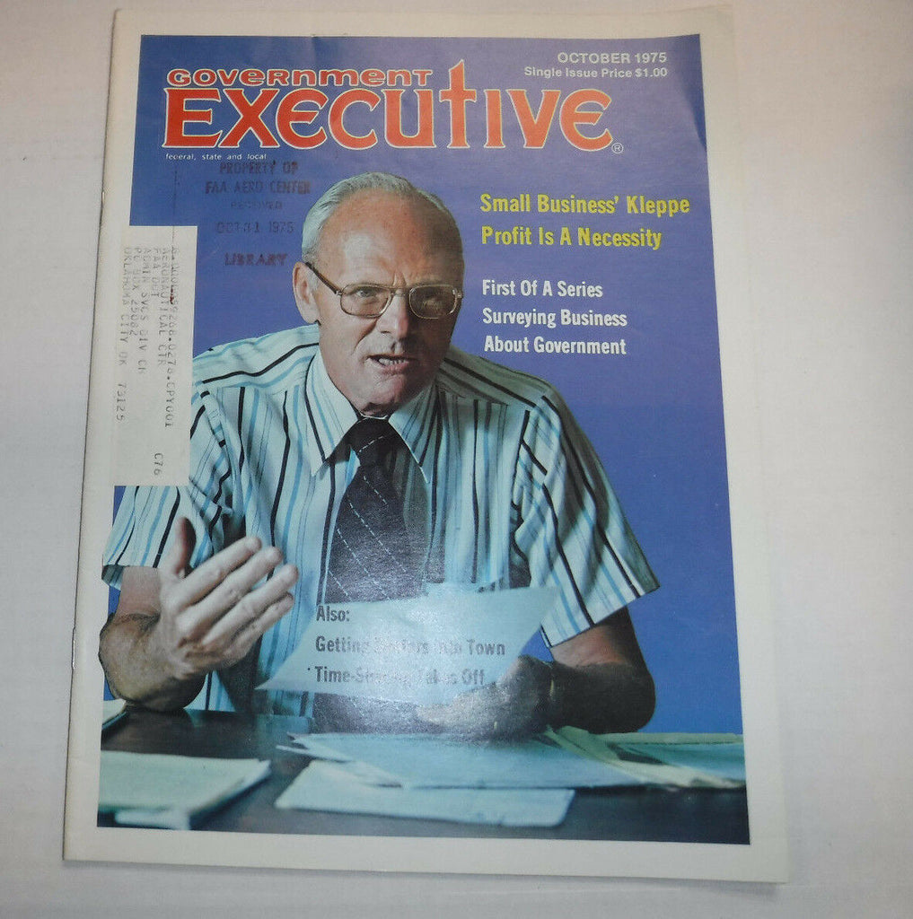 Government Executive Magazine Small Business Kleppe October 1975 FAL FAA 102016R