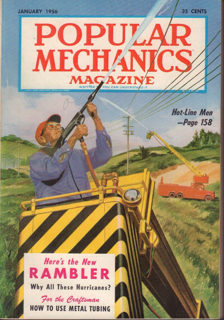 Popular Mechanics Magazine January 1956 Hot-Line Men 101217nonjhe