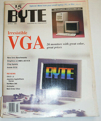Byte Magazine Irresistable VGA 26 Monitors March 1990 111314R