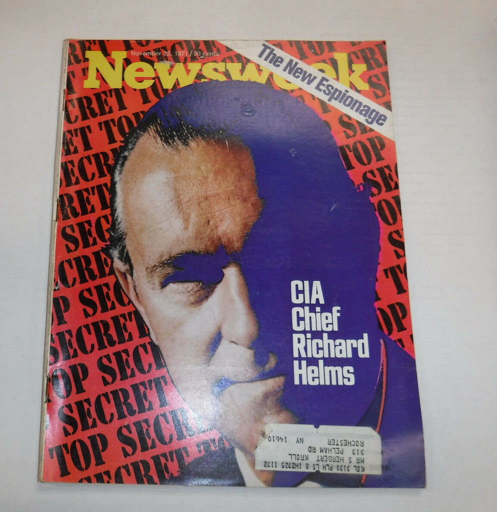 Newsweek Magazine CIA Chief Richard Helms November 22, 1971 101816R2