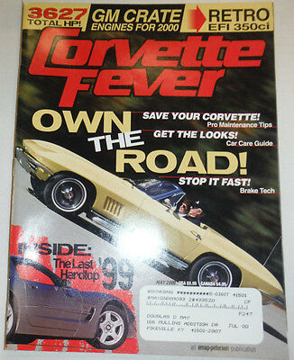 Corvette Fever Magazine Retro EFI 350CI & Hardtop '99 May 2000 022715r